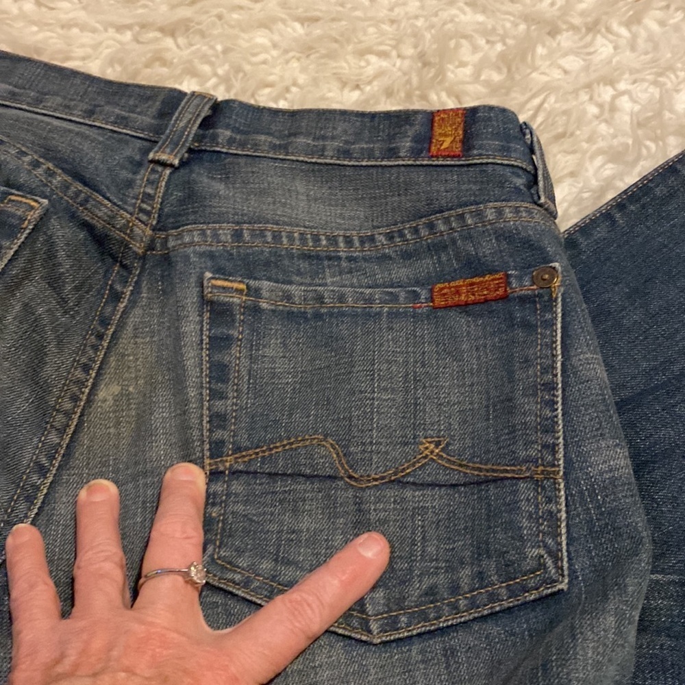 7 For All Mankind Boy Cut Bootcut Denim Jeans Size 27 0303 button fly - Picture 16 of 16